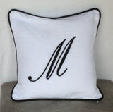 handmade gift ideas for friends, Embroidered monogrammed throw pillow cover-Monogram Embroidered Sofa pillows 22x22 Inches