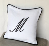 handmade gift ideas for friends, Embroidered monogrammed throw pillow cover-Monogram Embroidered Sofa pillows 22x22 Inches