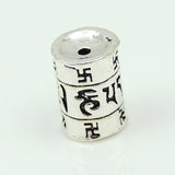 2 PCS 925 Stamp Sterling Silver Vintage Tibetan Buddhism Mantra Charm Bead WSP213X2 Wholesale: See Discount Coupons in Item Details