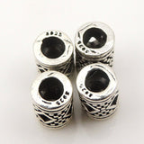 4 PCS 925 Stamp Sterling Silver Barrel Beads Vintage Celtic WSP144X4 Wholesale: See Discount Coupons in Item Details