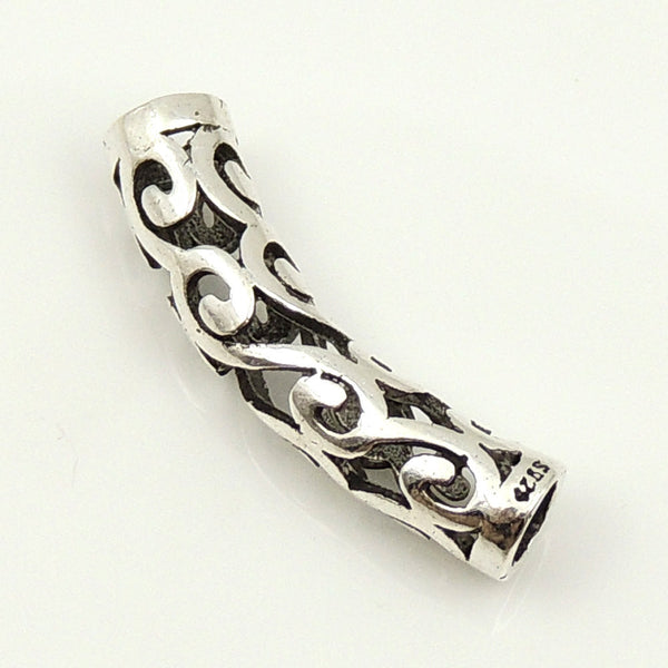 S925 Stamped Sterling Silver 27x5mm Vintage Chinese Lucky Charm WSP170 Wholesale Retail