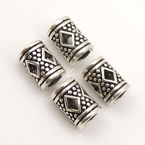 4 PCS 925 Stamp Sterling Silver Barrel Beads Vintage Celtic WSP144X4 Wholesale: See Discount Coupons in Item Details