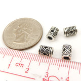 4 PCS 925 Stamp Sterling Silver Barrel Beads Vintage Celtic WSP144X4 Wholesale: See Discount Coupons in Item Details