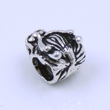 Sterling Silver 925 Vintage Celtic Wolf Head Bead Charm WSP242 Wholesale: See Discount Coupons in Item Details