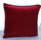 50% OFF Sale Velvet Maroon Cushion Cover with Piping 20 x20 inches. Velvet Pillow Cover