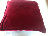 50% OFF Sale Velvet Maroon Cushion Cover with Piping 20 x20 inches. Velvet Pillow Cover