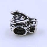 Sterling Silver 925 Vintage Celtic Wolf Head Bead Charm WSP242 Wholesale: See Discount Coupons in Item Details