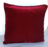 50% OFF Sale Velvet Maroon Cushion Cover with Piping 20 x20 inches. Velvet Pillow Cover