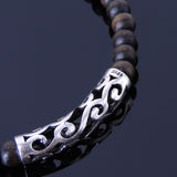 Men/Women Stretchable Mala Bracelet Agarwood/Gaharu 925 Sterling Silver Celtic Lucky Charmn DIY-NOTION BR305