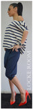 Capri Pants/Loose Blue Trousers/Loose casual pants/Drop crotch pants /Cotton Pants