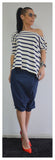 Capri Pants/Loose Blue Trousers/Loose casual pants/Drop crotch pants /Cotton Pants