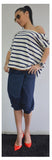 Capri Pants/Loose Blue Trousers/Loose casual pants/Drop crotch pants /Cotton Pants