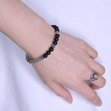 Men's Women Matte Black Onyx Labradorite Sterling Silver Bracelet 925 Bead Clasp Gemstone DiyNotion Handmade BR145