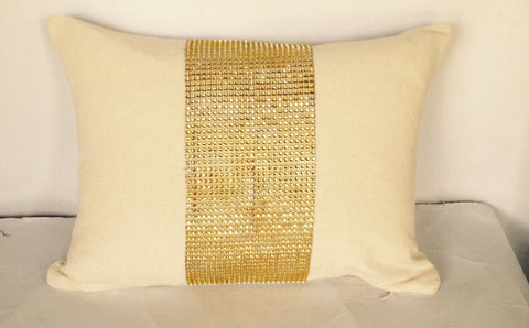 Cream Throw Pillows -Gold stone pillow cover, Gold Stone Cushion Cover,12x16 inches gift pillow IN STOCK
