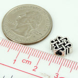 S925 Stamped Sterling Silver 8x11mm Chinese Lucky Knot Charm Bead WSP206 Wholesale Retail