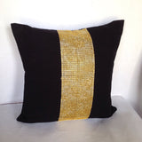 Gold Decorative Black Throw Pillows, 16 inch Black Gold Stone Black pillows, black pillows, Gift Pillow Cover