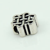 S925 Stamped Sterling Silver 8x11mm Chinese Lucky Knot Charm Bead WSP206 Wholesale Retail