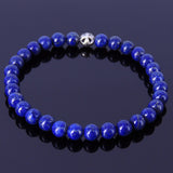 Men's Women Lapis Sterling Silver Bracelet 925 Cross Bead Gemstone DiyNotion Handmade BR312