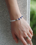 Women's Moonstone Lapis Sterling Silver Bracelet 925 Marcasite Fish DiyNotion Handmade BR002