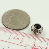 S925 Sterling Silver 7.5x10mm Vintage Style Chinese Lucky Sign Bead Charm WSP083 Wholesal Retail