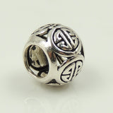 S925 Sterling Silver 7.5x10mm Vintage Style Chinese Lucky Sign Bead Charm WSP083 Wholesal Retail