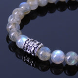 Men's Women Labradorite Sterling Silver Bracelet 925 Fleur de Lis Bead Gemstone DiyNotion Handmade BR313E