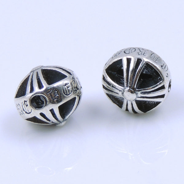 S925 Sterling Silver 10x9mm Vintage Celtic Cross Bead Charm 1mm Hole WSP251