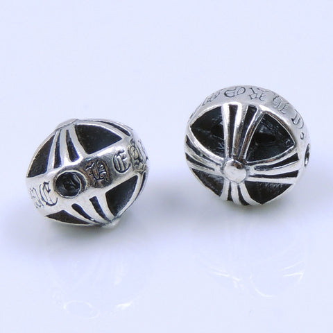 S925 Sterling Silver 10x9mm Vintage Celtic Cross Bead Charm 1mm Hole WSP251