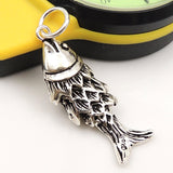 S925 Stamped Sterling Silver 10x29mm Chinese Lucky Fish Pendant WSP137 Wholesale Retail