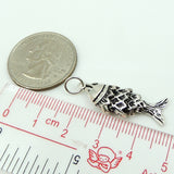 S925 Stamped Sterling Silver 10x29mm Chinese Lucky Fish Pendant WSP137 Wholesale Retail