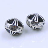 S925 Sterling Silver 10x9mm Vintage Celtic Cross Bead Charm 1mm Hole WSP251