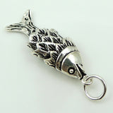 S925 Stamped Sterling Silver 10x29mm Chinese Lucky Fish Pendant WSP137 Wholesale Retail