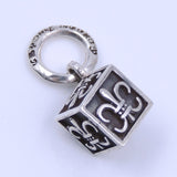 S925 Sterling Silver 29x13mm Vintage Celtic Cube Fleur de Lis Pendant WSP258 Wholesale Retail