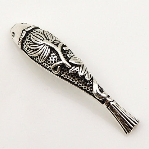 Sterling Silver 925 Stamped Vintage Chinese Lucky Fish Charm Bead WSP161 Wholesale: See Discount Coupons in Item Details