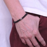 Men's Women Lava Rock Sterling Silver Bracelet 925 Fleur de Lis Bead & Clasp DiyNotion Handmade BR321