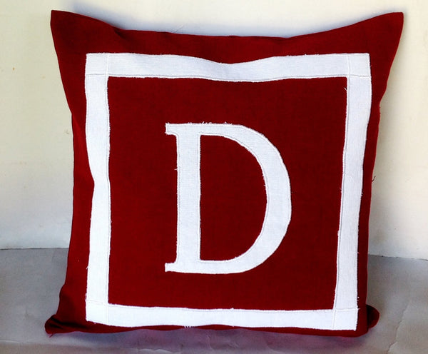 30% OFF Small Sqaure Pillows, Bedroom Decor, Maroon Personalized Monogram Pillow Cover, Maroon accent sofa pillows, 14x14 Pillows