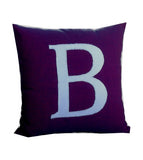 Personalized purple monogrammed Pillows 16" x16" Cotton Pillows Custom Made- purple and white throw pillows