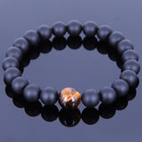 Men's Wome Matte Black Onyx Tiger Eye Bracelet Healing Gemstone DiyNotion Handmade BR197