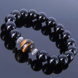 Men's Women Black Onyx Tiger Eye Sterling Silver Bracelet 925 Spacers DiyNotion Handmade BR066
