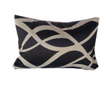 Black Cream Lumbar Throw Pillow, Geometric Decorative Cushion Cover, 12x18 Pillows, Accent Black Sofa Pillows