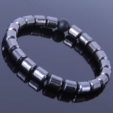 Men's Women Hematite Matte Black Onyx Bracelet Gemstone DiyNotion Handmade BR147
