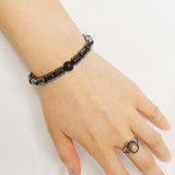 Men's Women Hematite Matte Black Onyx Bracelet Gemstone DiyNotion Handmade BR147
