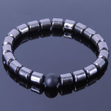 Men's Women Hematite Matte Black Onyx Bracelet Gemstone DiyNotion Handmade BR147