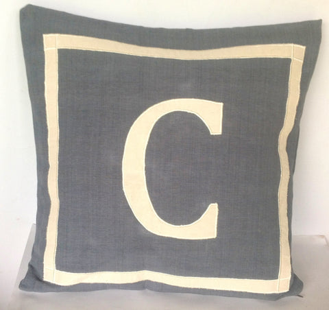 30% OFF Gray personalized monogram throw pillow cover, Gray customized letter cushion 18x18, Gray Sofa Home Decor, Grey Monogram Pillows