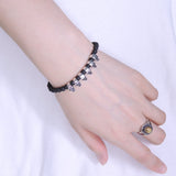 Men's Women Lava Rock Sterling Silver Skull Bracelet 925 Celtic Skull Clasp DiyNotion Handmade BR350