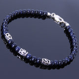 Handmade Men Women Gemstone Bracelet Sandstone 925 Sterling Silver Bead & Clasp DiyNotion BR039