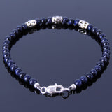 Handmade Men Women Gemstone Bracelet Sandstone 925 Sterling Silver Bead & Clasp DiyNotion BR039