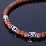 Men's Women Golden Sandstone 925 Sterling Silver Bracelet Bead & Clasp DiyNotion Handmade BR037