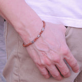 Men's Women Golden Sandstone 925 Sterling Silver Bracelet Bead & Clasp DiyNotion Handmade BR037