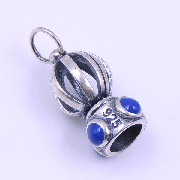 S925 Sterling Stamped Sterling Silver Hand-painted Crown Pendant for Mothers Day WSP260